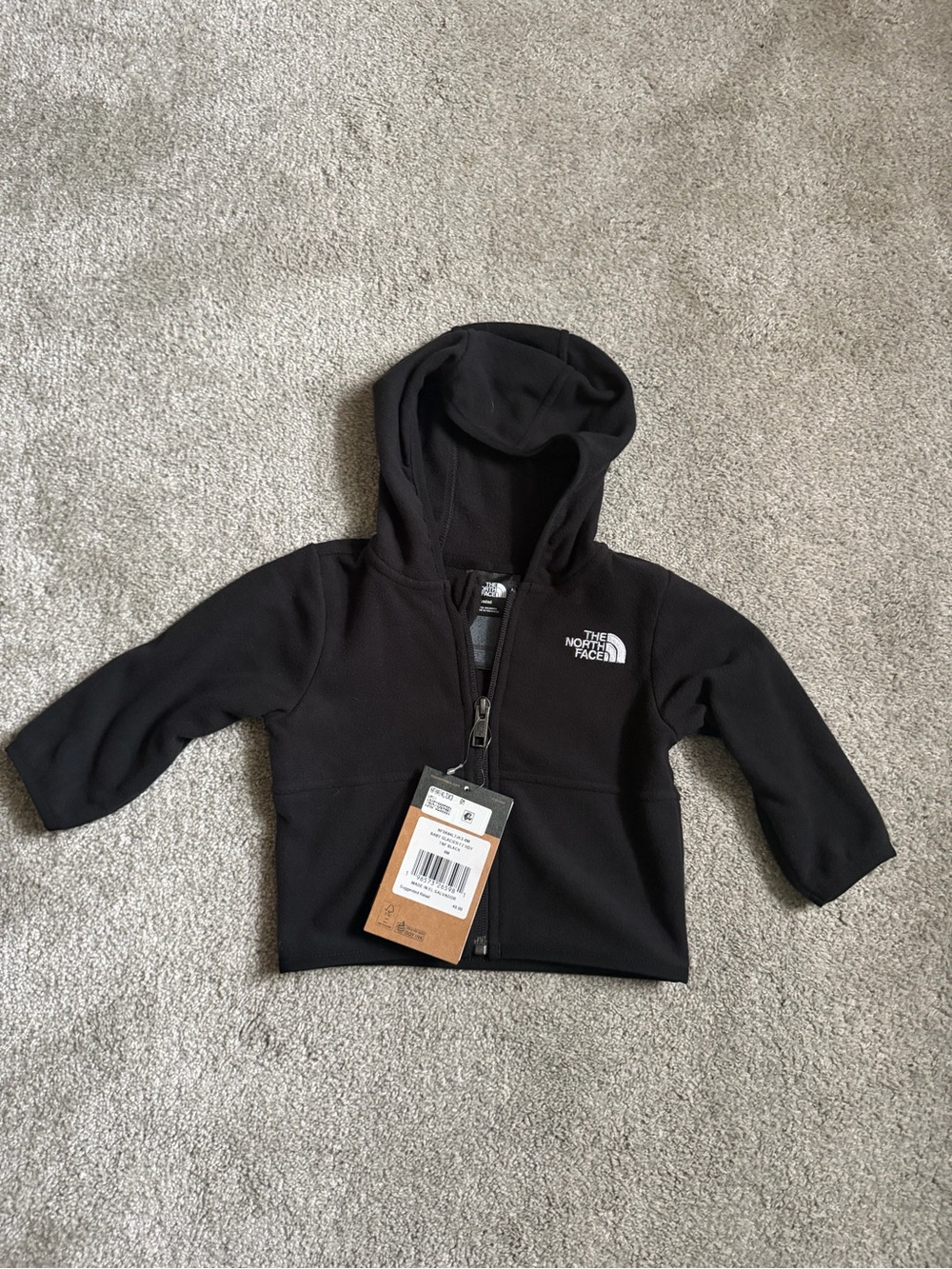 The North Face Black Fleece Zip Hoodie 6M
